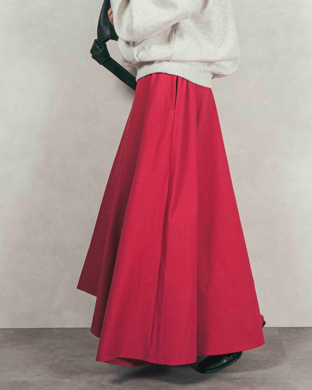 アシメFlareタックスカート (PINK)