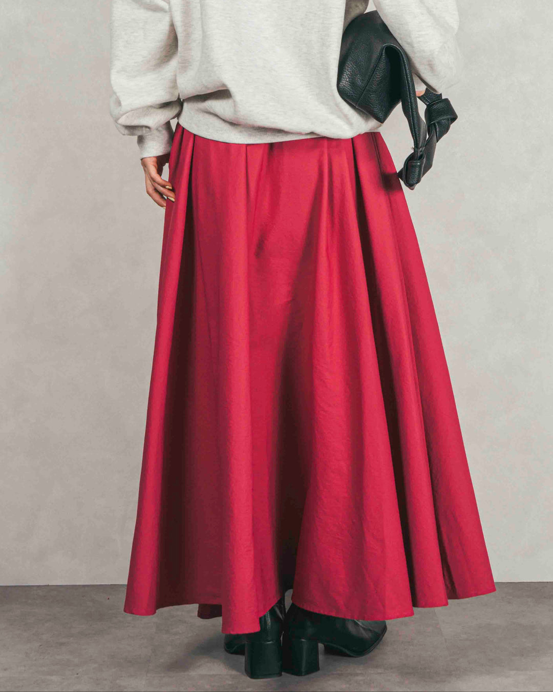 アシメFlareタックスカート (PINK)