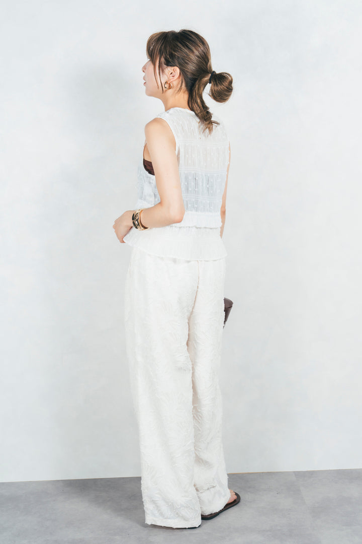 フロントリボンシャーリングトップス (OFF WHITE)
