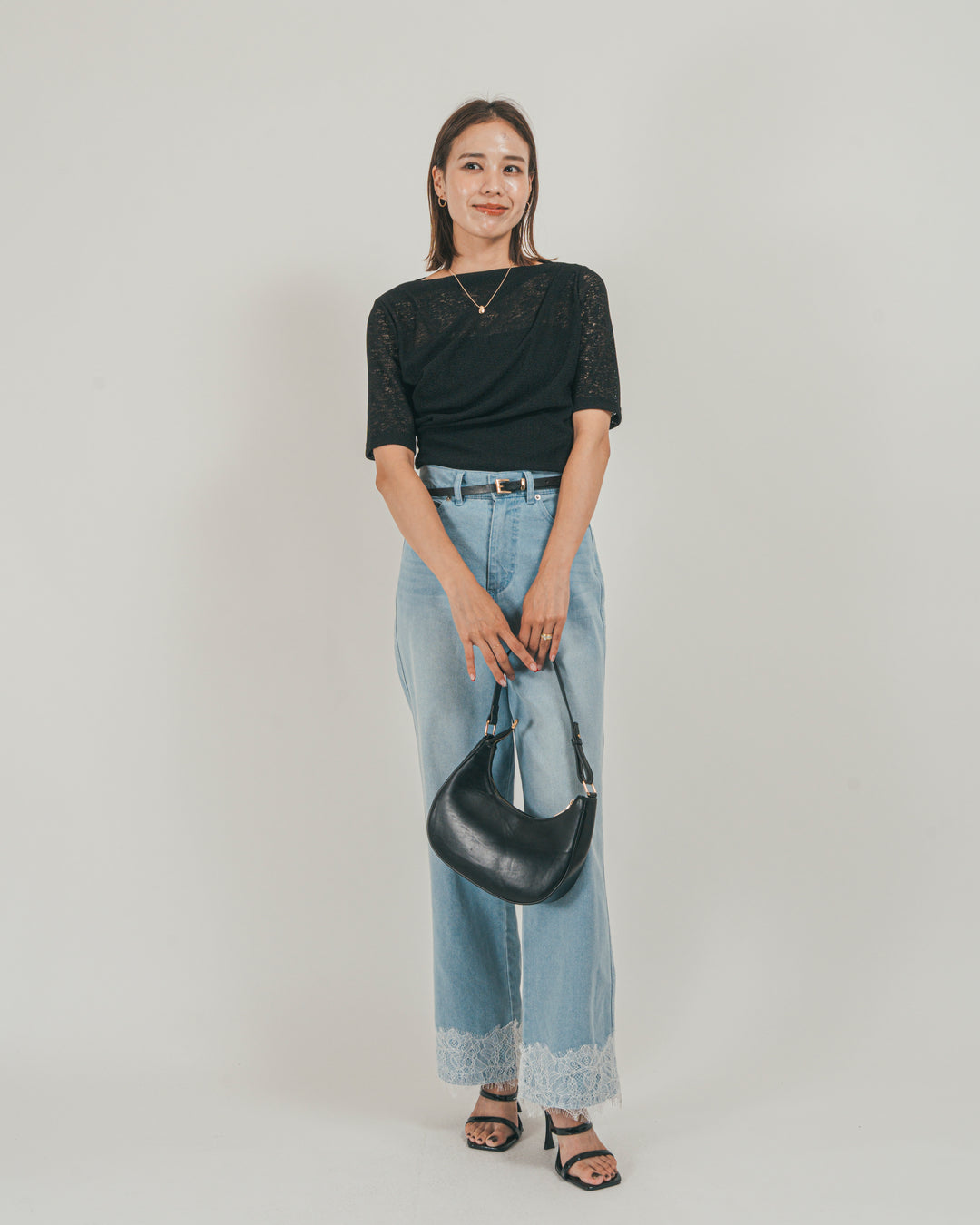 ［SET］カットレース ドレープTee + 接触冷感 10oz裾レースデニム（2SET）