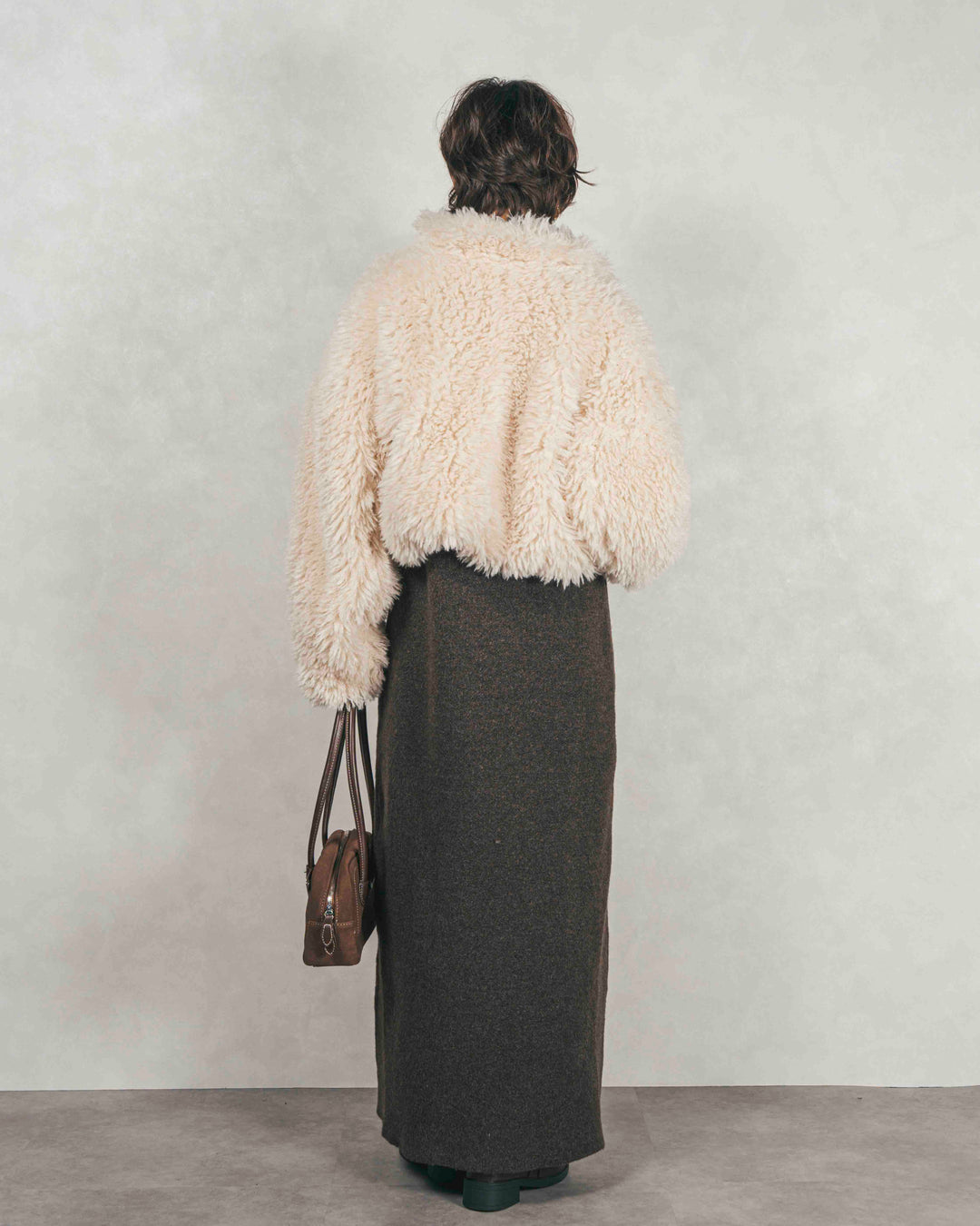 メランジKnitロングワンピース（BROWN）