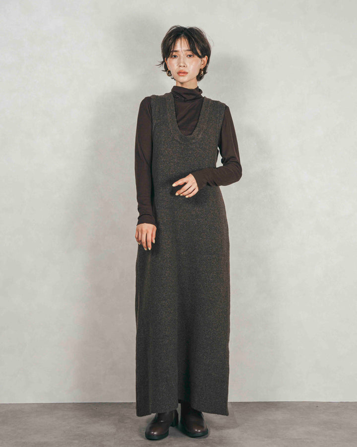 ［SET］テディボア Middleコート+メランジKnitロングワンピース（2SET）