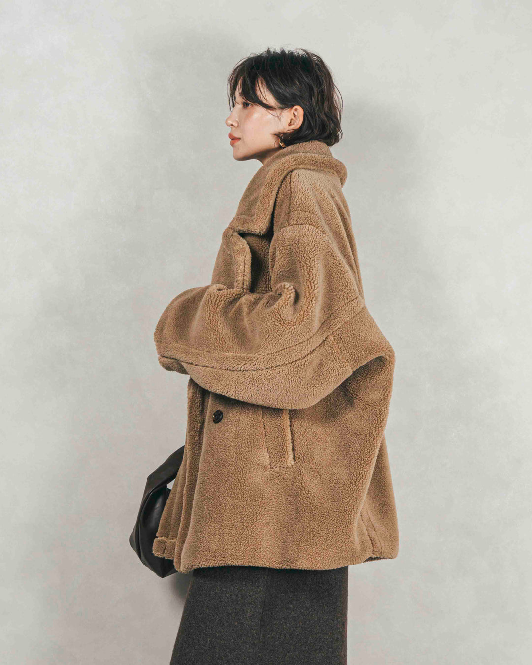 ［SET］テディボア Middleコート+メランジKnitロングワンピース（2SET）