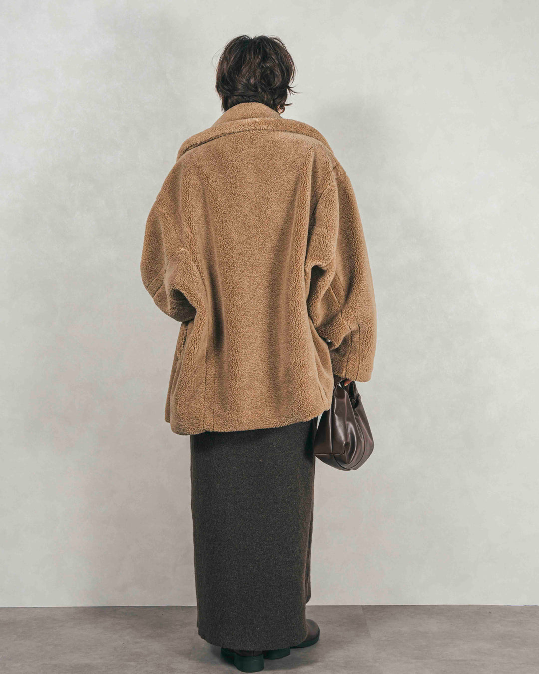 ［SET］テディボア Middleコート+メランジKnitロングワンピース（2SET）