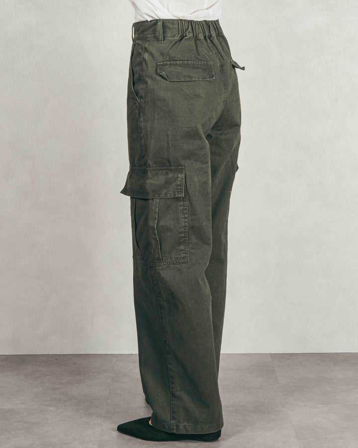 ［SET］ミックスヤーン2WAYカーディガン+ピグメントツイルカーゴパンツ（2SET）