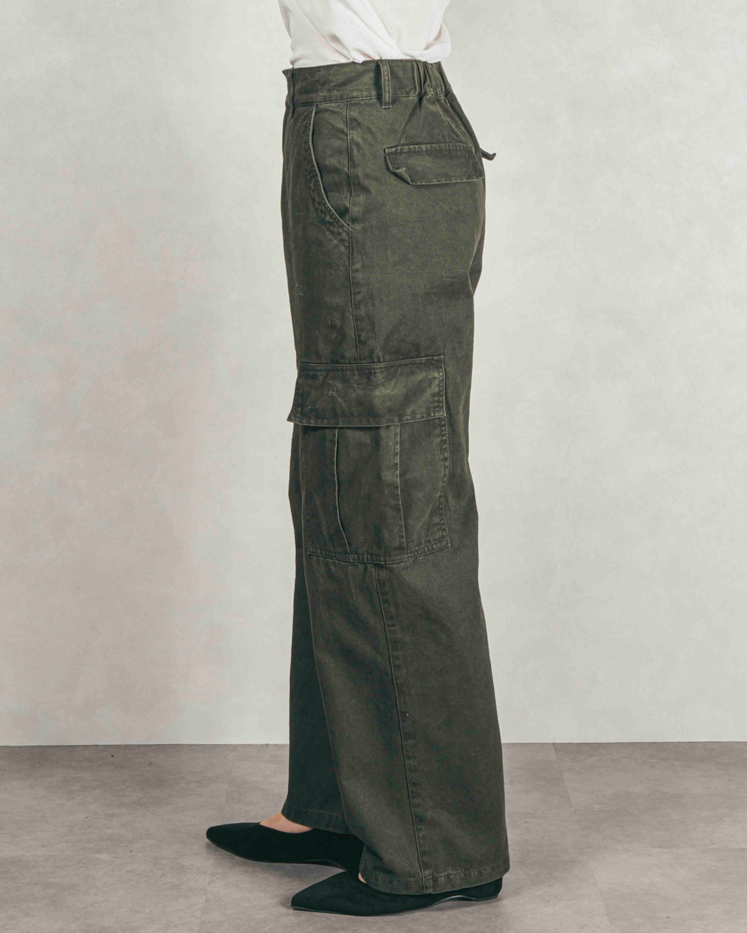 ピグメントツイルカーゴパンツ (KHAKI)