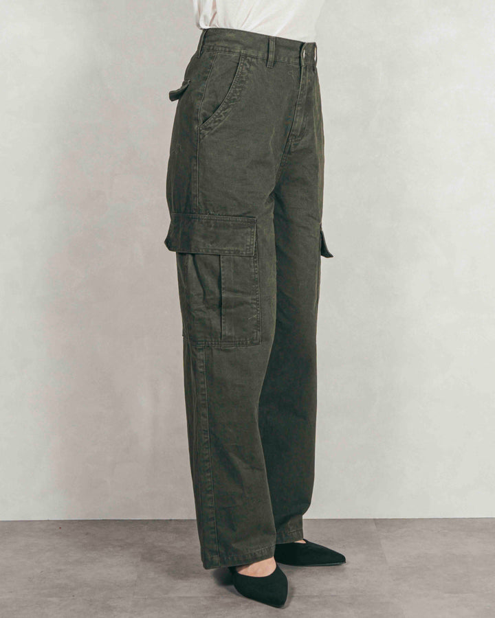 ピグメントツイルカーゴパンツ (KHAKI)