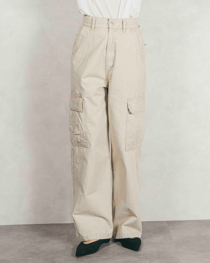 ［SET］ボリュームチャンキースラブ クロップドニット+ピグメントツイルカーゴパンツ（2SET）