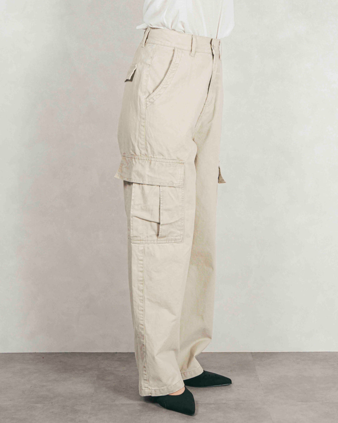 ［SET］ボリュームチャンキースラブ クロップドニット+ピグメントツイルカーゴパンツ（2SET）