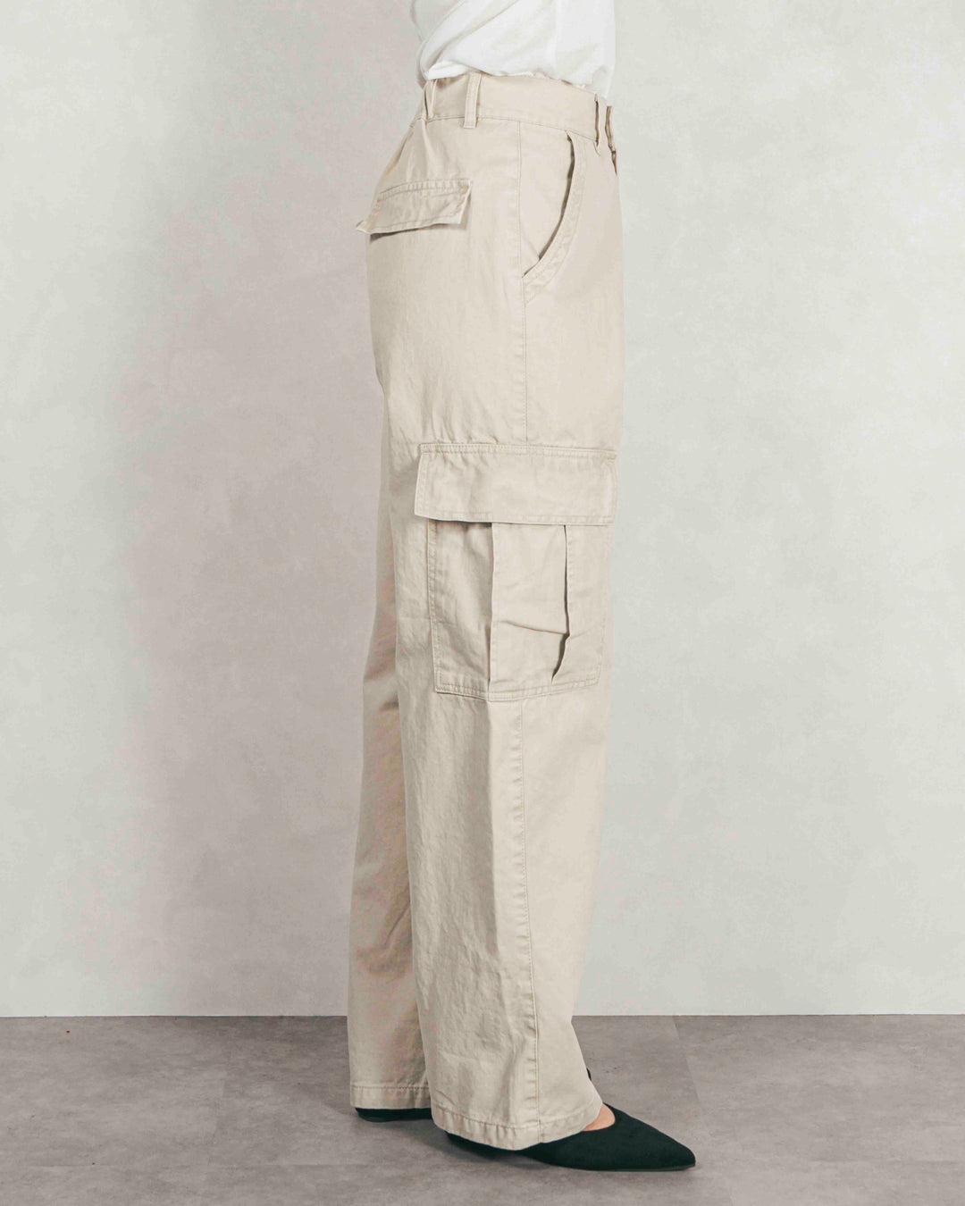 ［SET］ボリュームチャンキースラブ クロップドニット+ピグメントツイルカーゴパンツ（2SET）