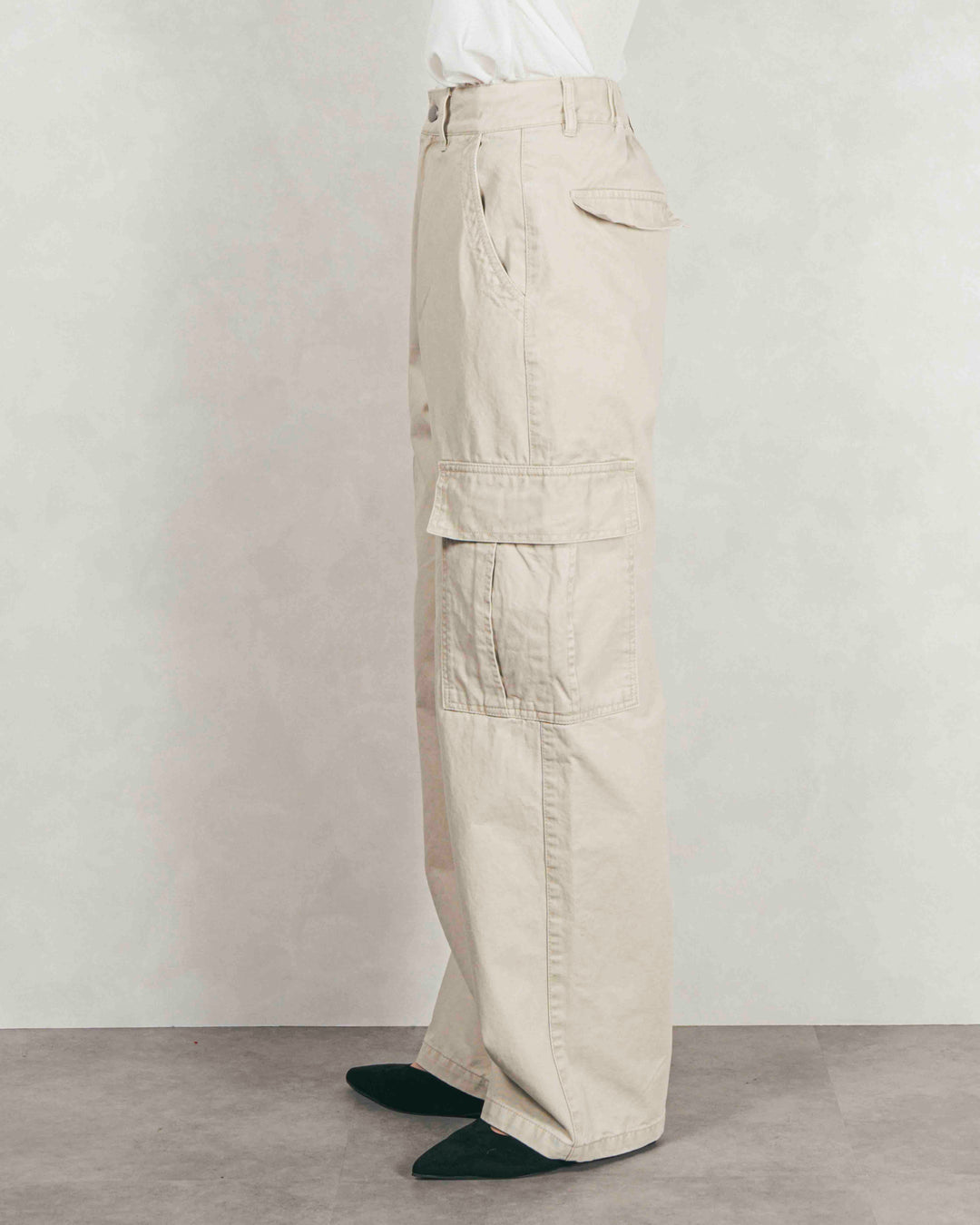 ［SET］ミックスヤーン2WAYカーディガン+ピグメントツイルカーゴパンツ（2SET）