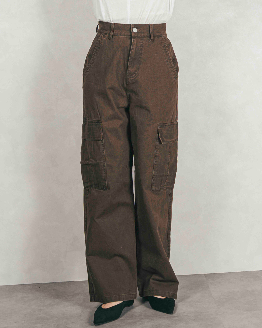 ピグメントツイルカーゴパンツ (BROWN)