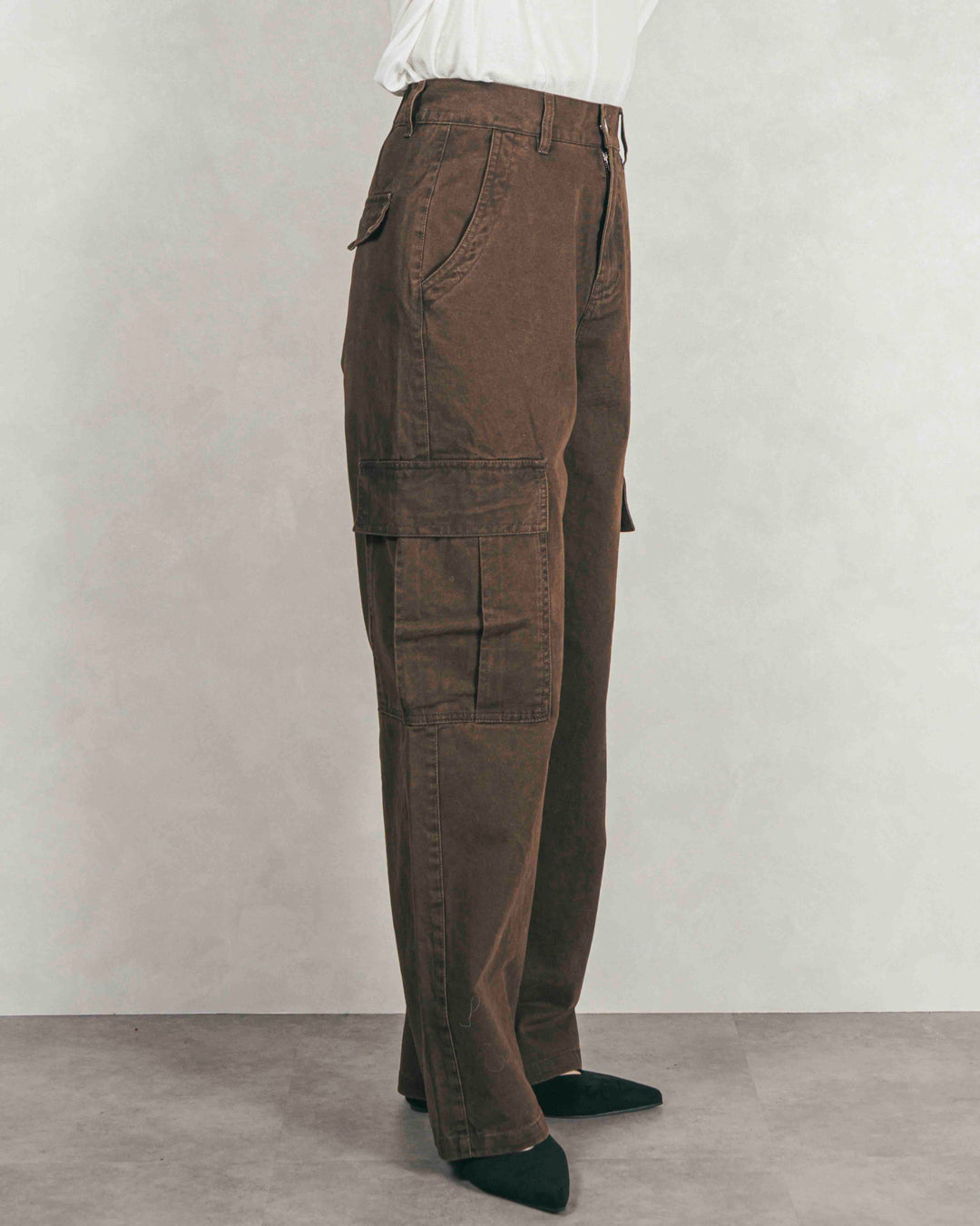 ピグメントツイルカーゴパンツ (BROWN)