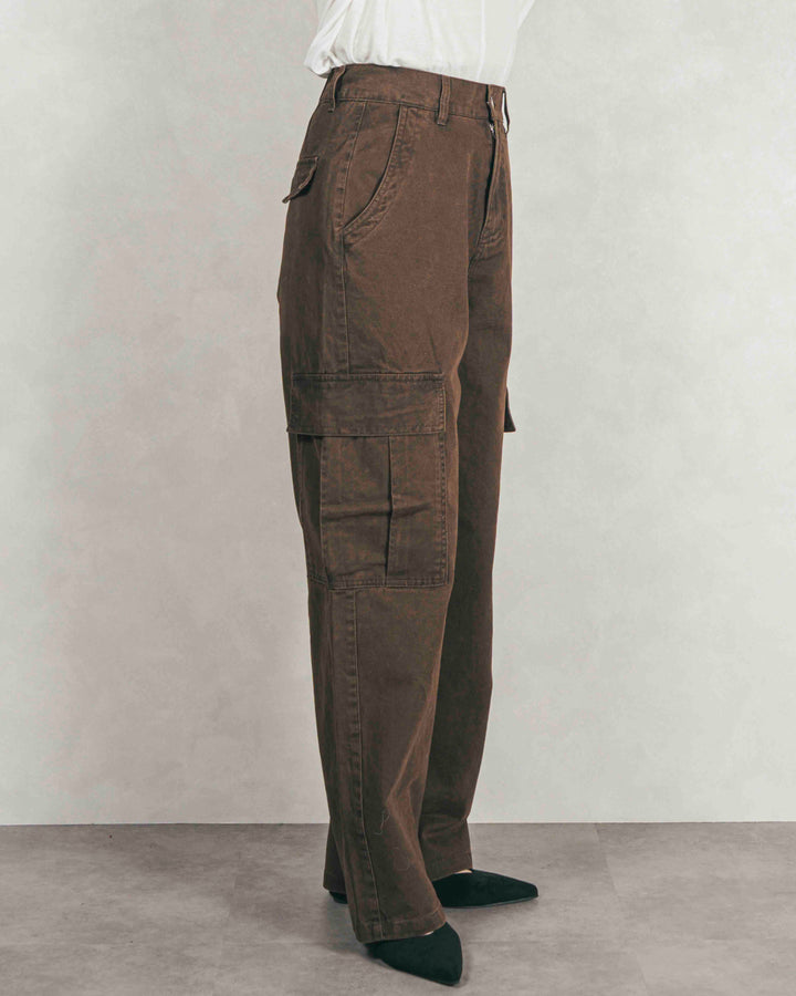 ピグメントツイルカーゴパンツ (BROWN)