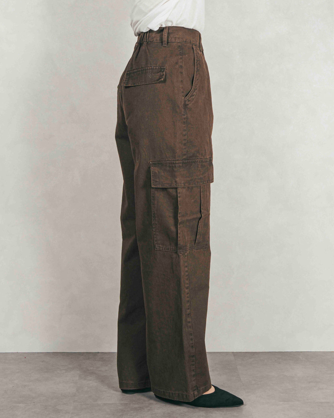 ［SET］ボリュームチャンキースラブ クロップドニット+ピグメントツイルカーゴパンツ（2SET）