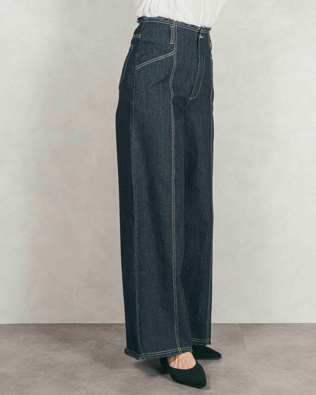 センターシーム リラックスカラーデニム (ONE WASH)