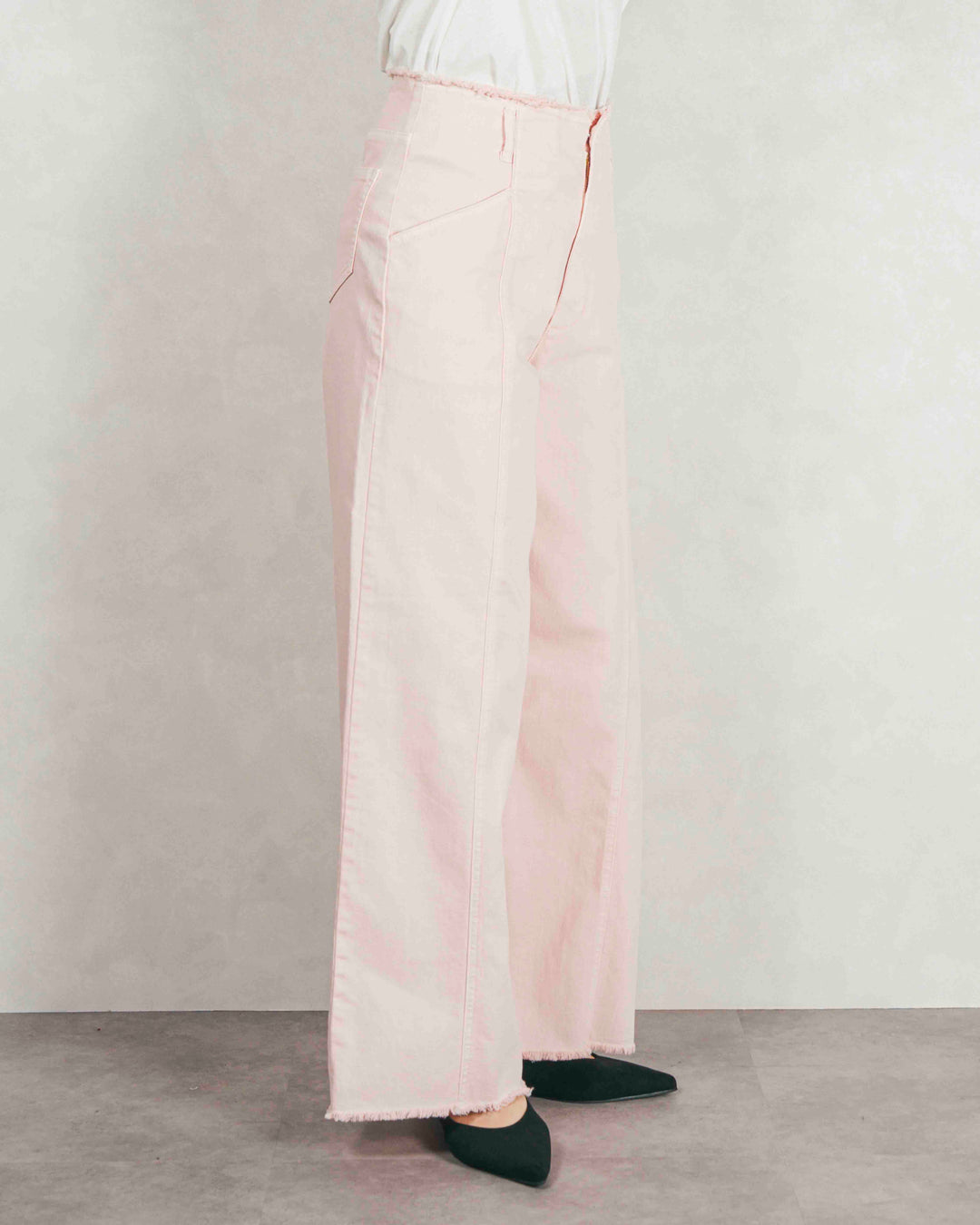 センターシーム リラックスカラーデニム (PINK)