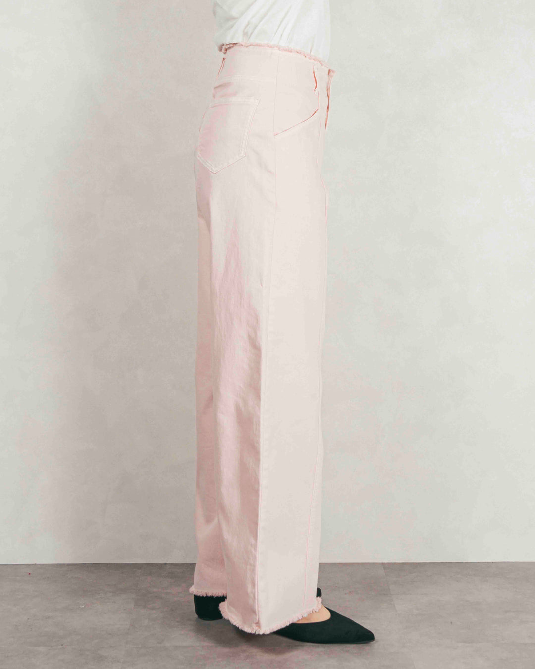 センターシーム リラックスカラーデニム (PINK)