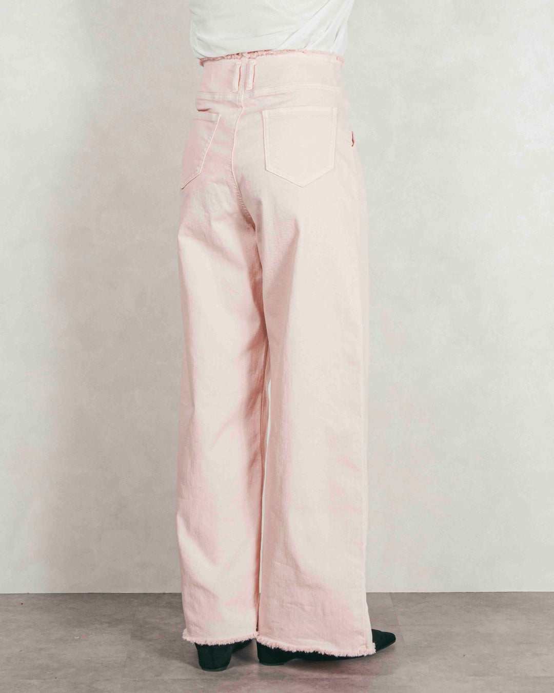 ［SET］Sheerリブヘンリーネックトップス+センターシーム リラックスカラーデニム（2SET）