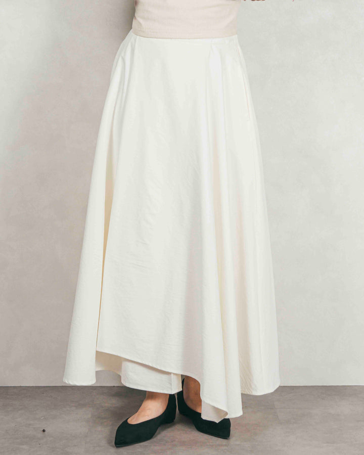 ［SET］ボリュームチャンキースラブ クロップドニット+アシメFlareタックスカート（2SET）