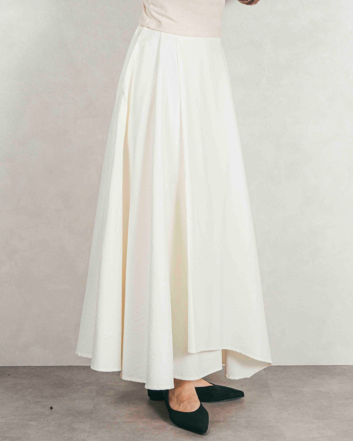 ［SET］裏起毛フロッキーLogoスウェット+アシメFlareタックスカート（2SET）