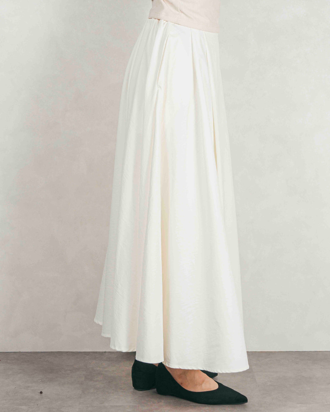 ［SET］ボリュームチャンキースラブ クロップドニット+アシメFlareタックスカート（2SET）