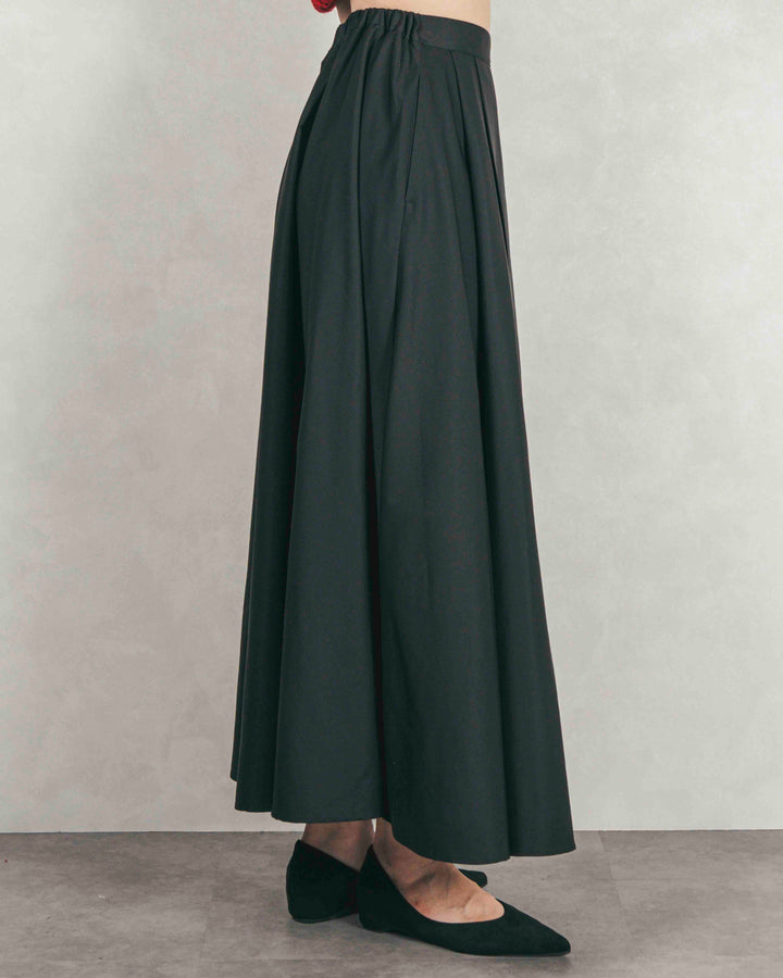アシメFlareタックスカート (BLACK)