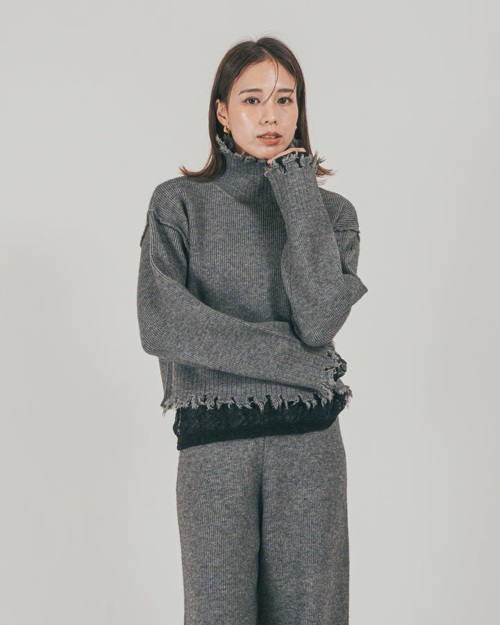 Nuance Hem ハイネックニット