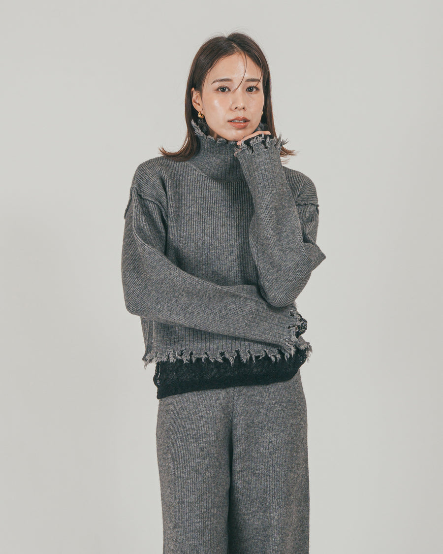 Nuance Hem ハイネックニット