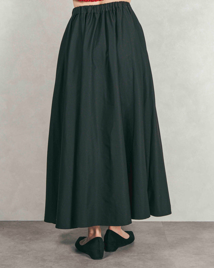 アシメFlareタックスカート (BLACK)