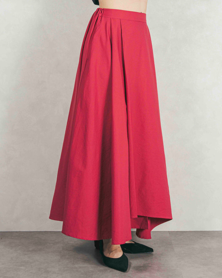 ［SET］裏起毛フロッキーLogoスウェット+アシメFlareタックスカート（2SET）