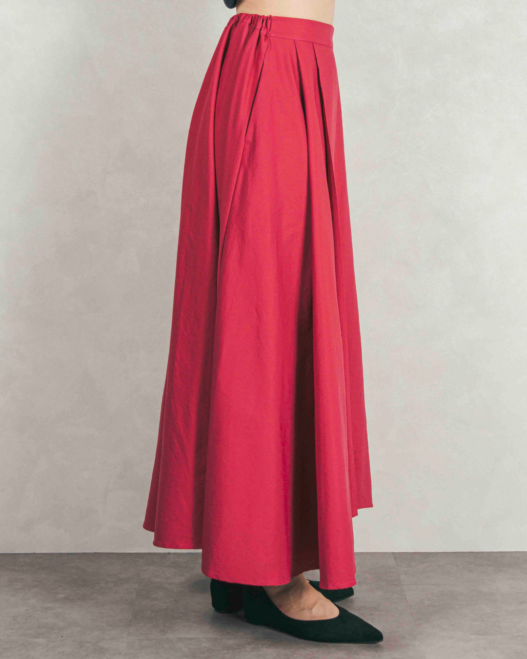 アシメFlareタックスカート (PINK)