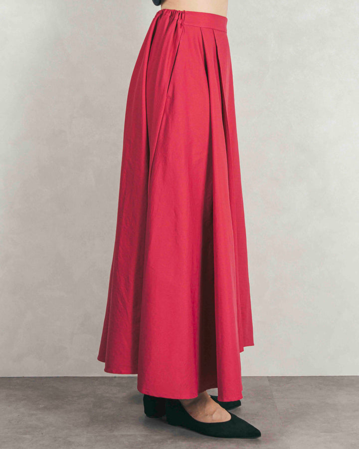 アシメFlareタックスカート (PINK)