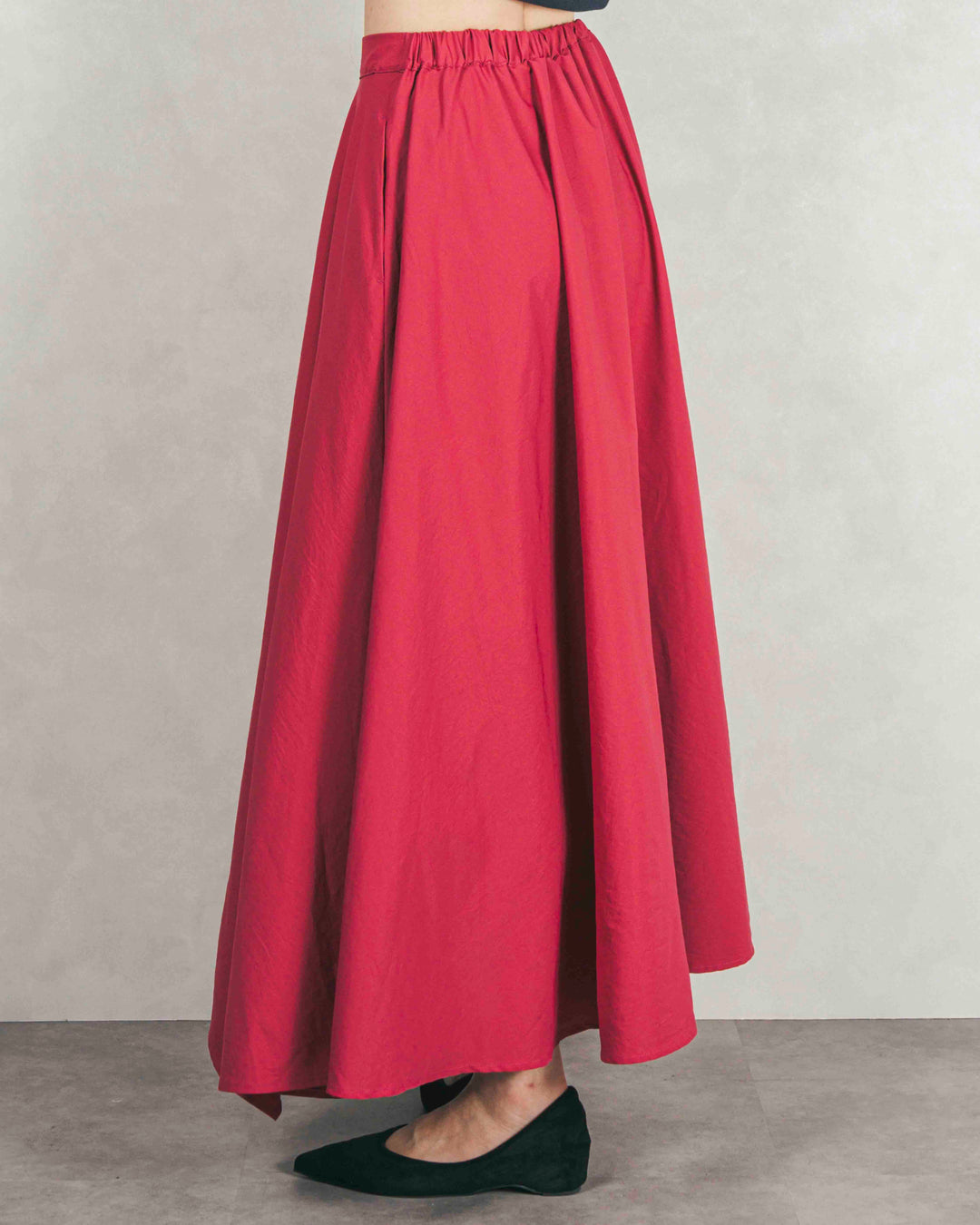 ［SET］ボリュームチャンキースラブ クロップドニット+アシメFlareタックスカート（2SET）