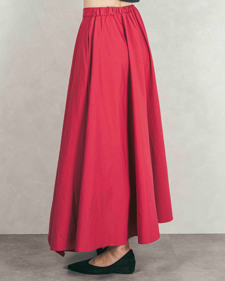 ［SET］ボリュームチャンキースラブ クロップドニット+アシメFlareタックスカート（2SET）