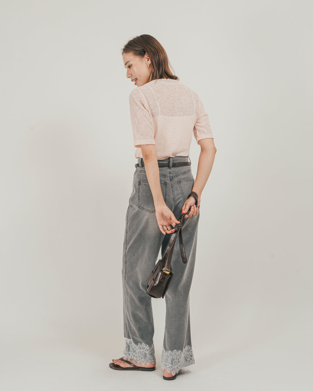 ［SET］カットレース ドレープTee + 接触冷感 10oz裾レースデニム（2SET）
