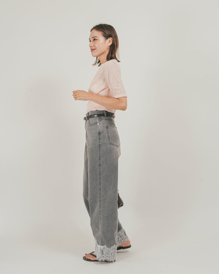 ［SET］カットレース ドレープTee + 接触冷感 10oz裾レースデニム（2SET）