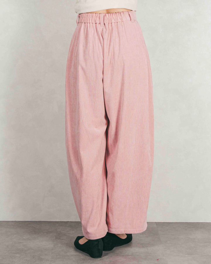 サイドタックコクーンコーデュロイパンツ (PINK）