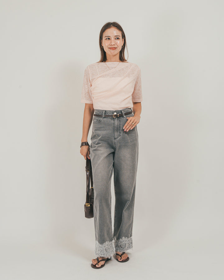 ［SET］カットレース ドレープTee + 接触冷感 10oz裾レースデニム（2SET）
