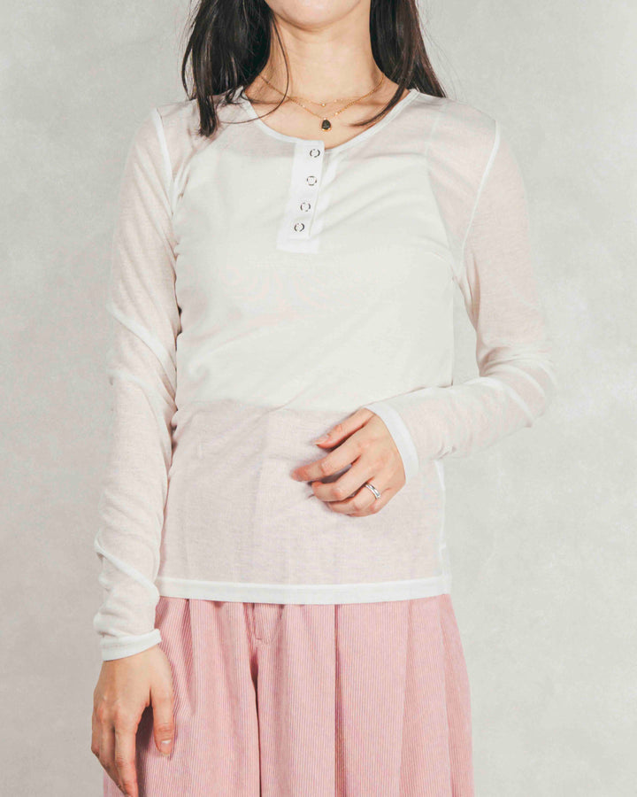 ［SET］Sheerリブヘンリーネックトップス+Sheerリブヘンリーネックトップス（2SET）