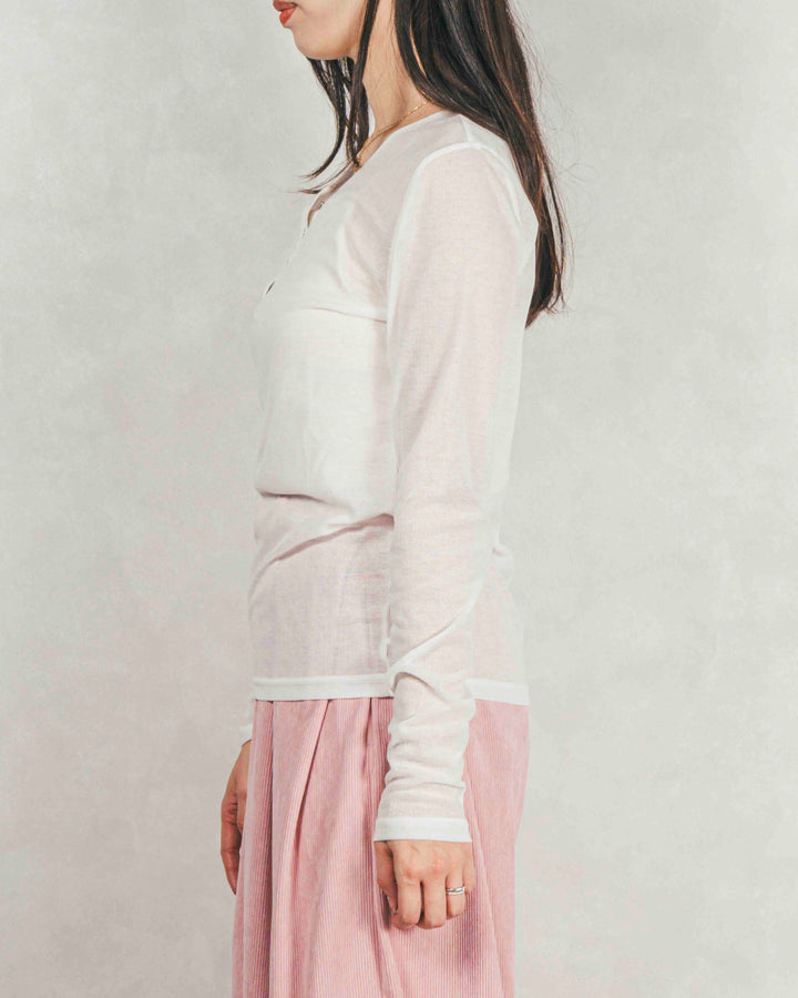 ［SET］Sheerリブヘンリーネックトップス+Sheerリブヘンリーネックトップス（2SET）