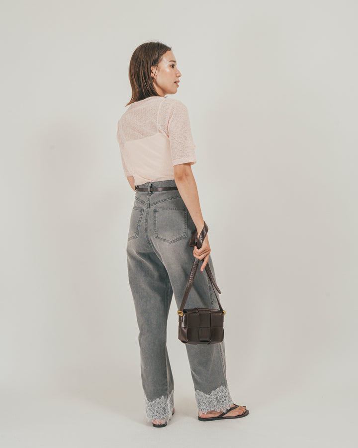 ［SET］カットレース ドレープTee + 接触冷感 10oz裾レースデニム（2SET）
