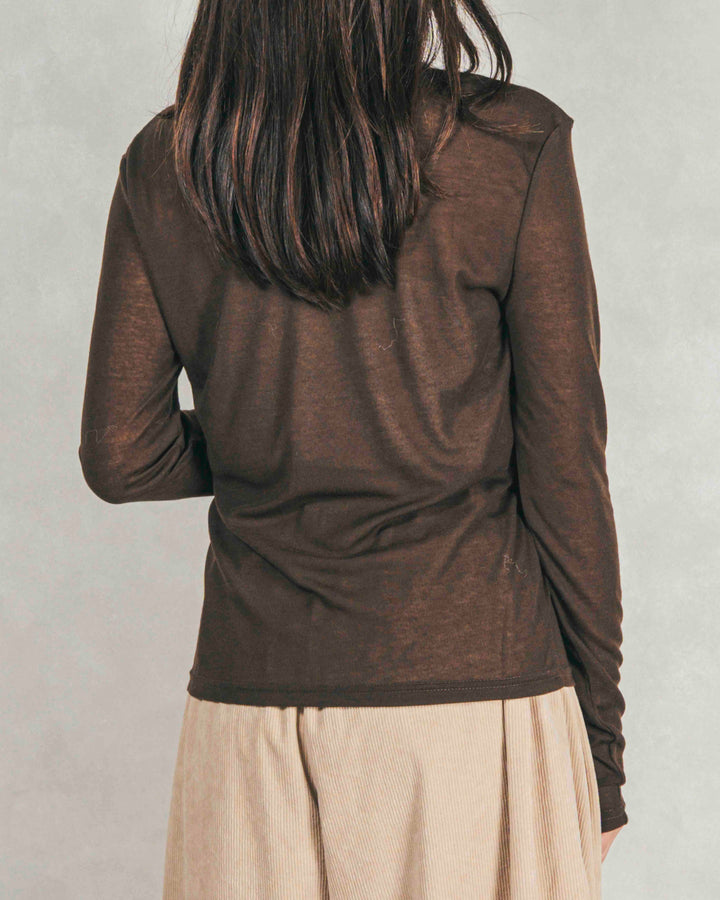 ［SET］Sheerリブヘンリーネックトップス+センターシーム リラックスカラーデニム（2SET）