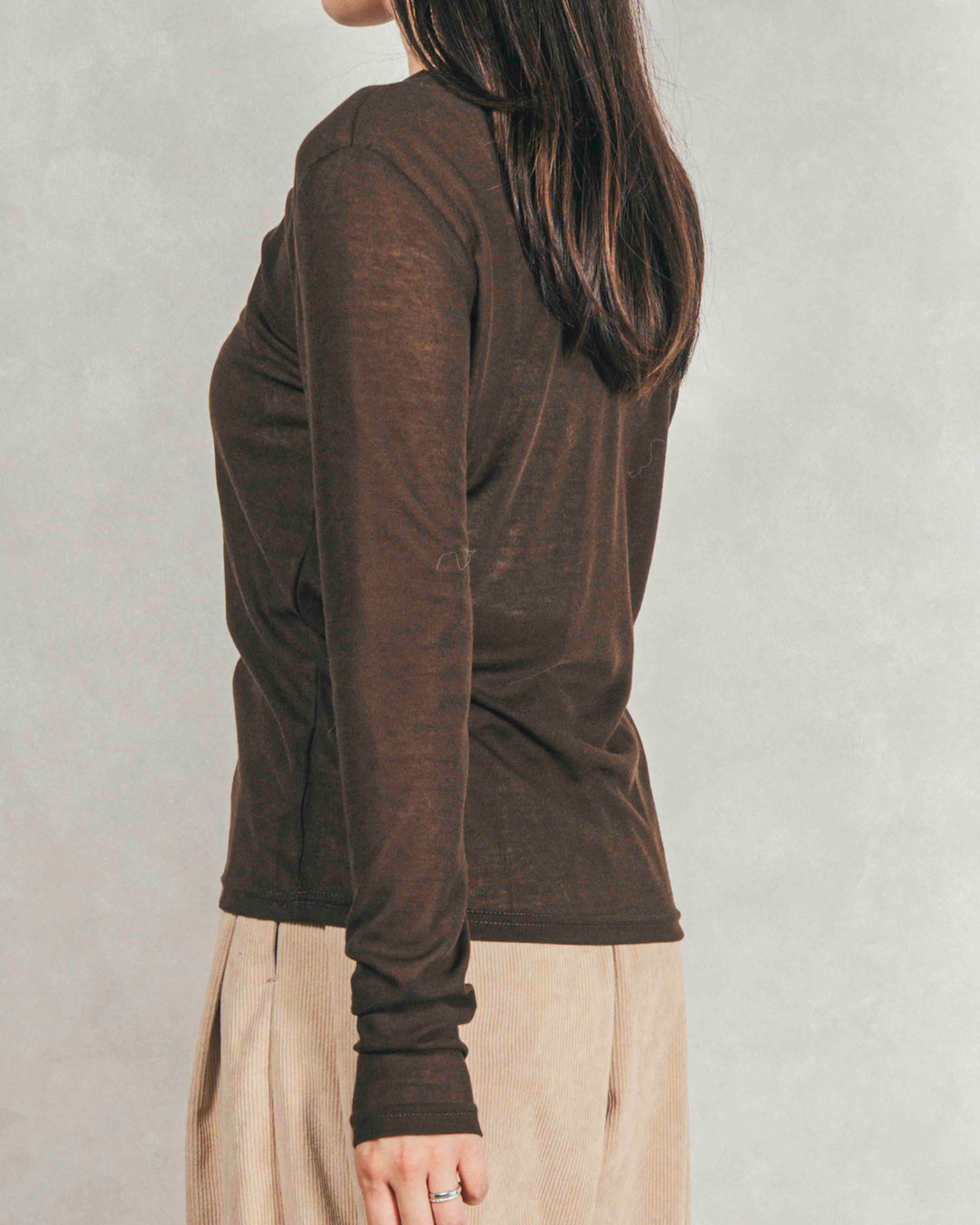 ［SET］Sheerリブヘンリーネックトップス+Sheerリブヘンリーネックトップス（2SET）