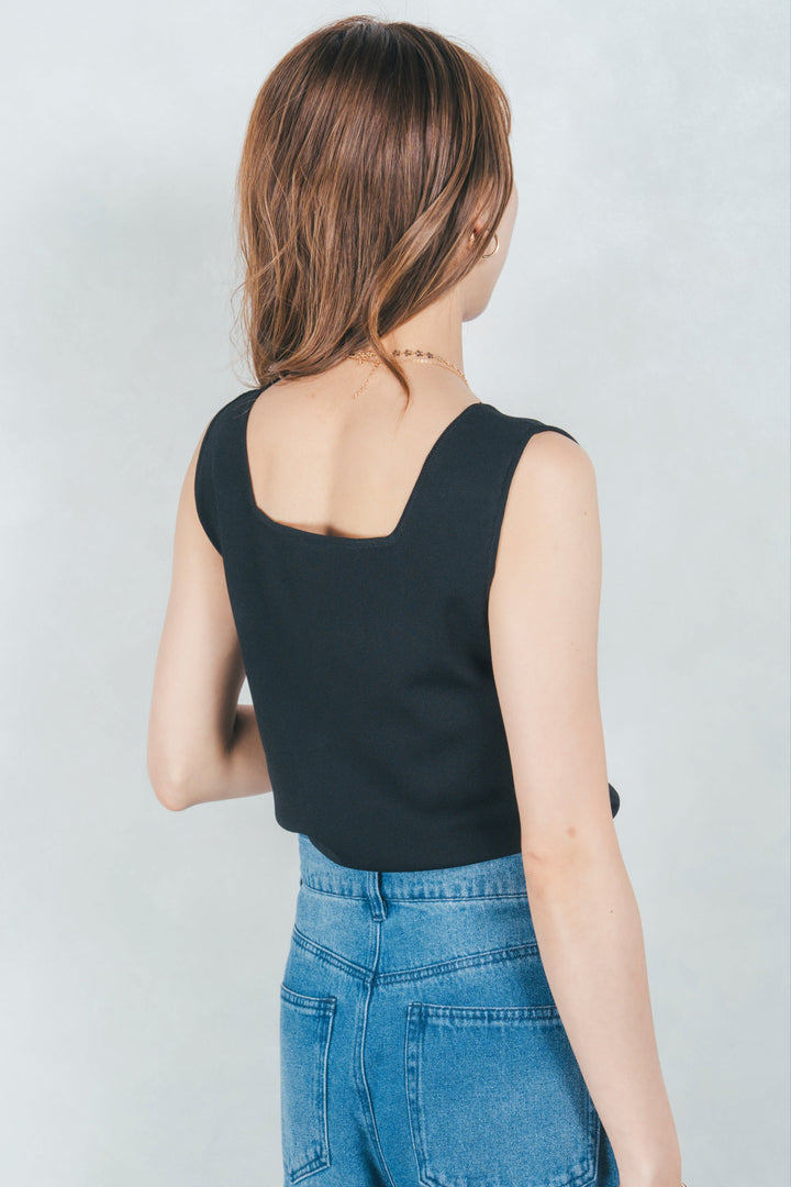 スクエアニットタンク (BLACK)