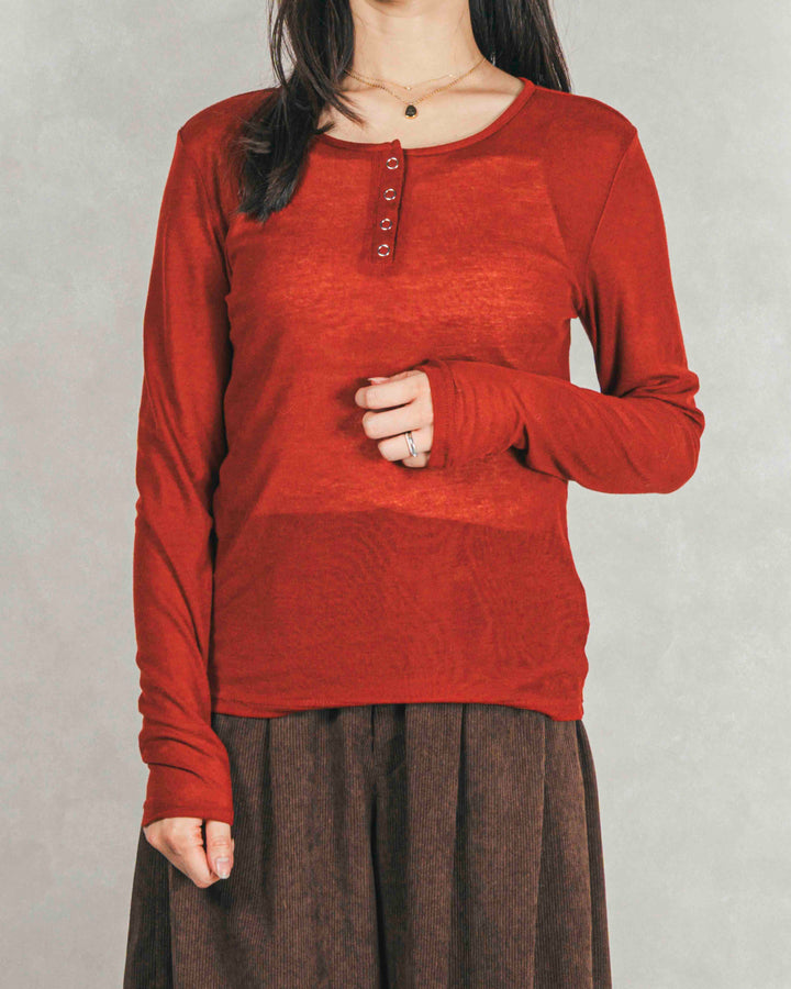 ［SET］Sheerリブヘンリーネックトップス+Sheerリブヘンリーネックトップス（2SET）