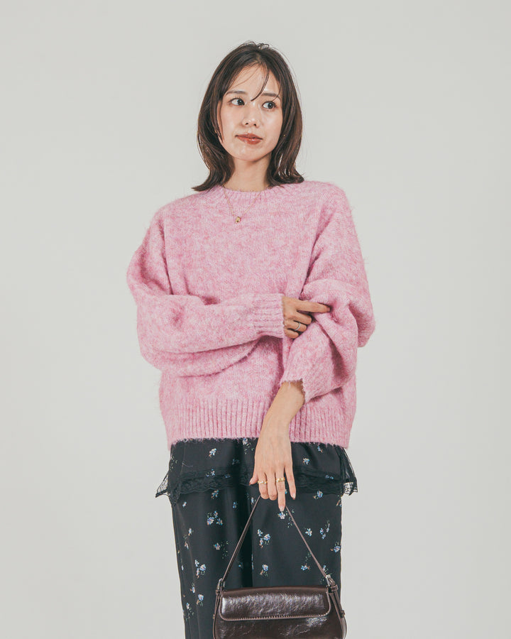 ［SET］Fluffy リラックスカラーニット 2枚SET（2SET）