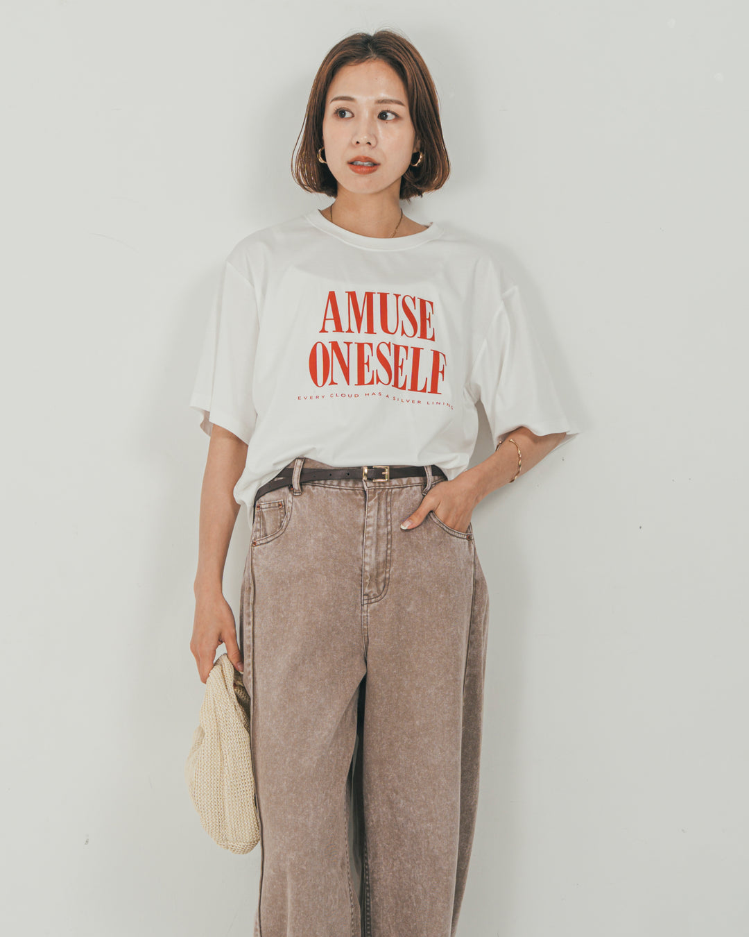 ［SET］コンパクトスムースロゴT + 10oz サイドタック リラックスデニムパンツ（2SET）