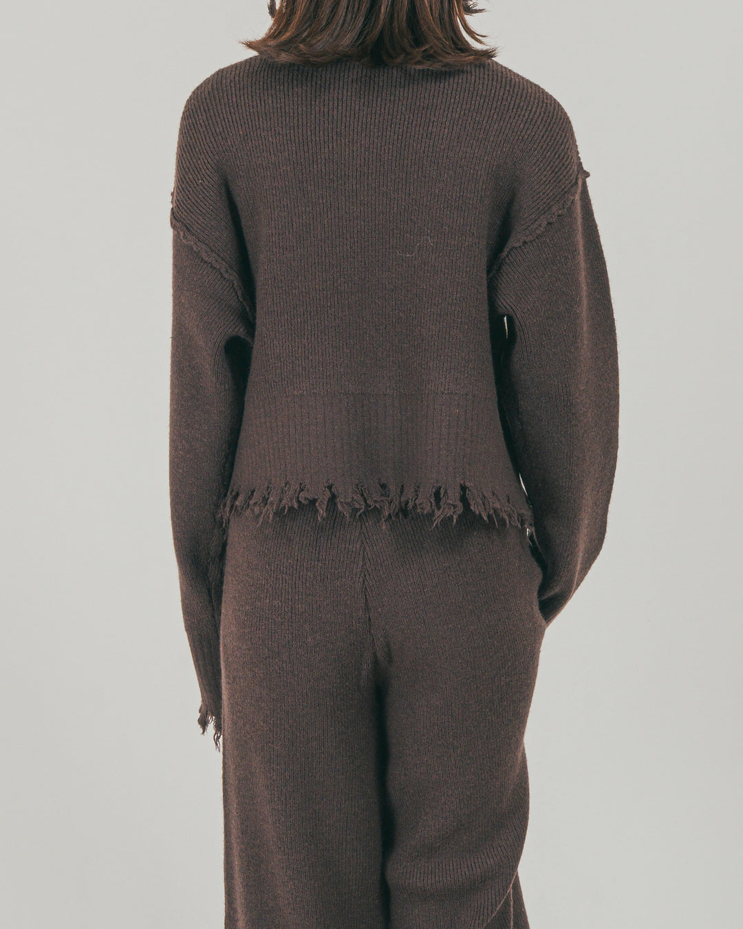 ［SET］Nuance Hem ハイネックニット + Nuance Hem ルーズニットパンツ + ストレッチレースシアートップス（3SET）