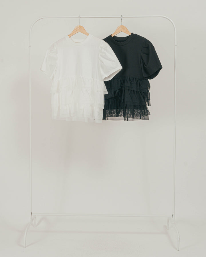 チュールフリル ペプラムTシャツ
